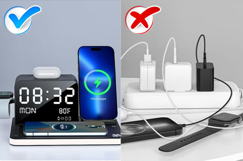 7 in 1 Wireless Charging Station with LED Night Light